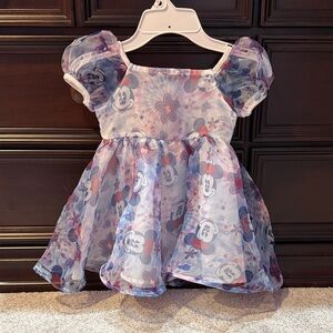 New Without Tags Disney Kids Dress with Mickey Mouse Print - Blue and Red